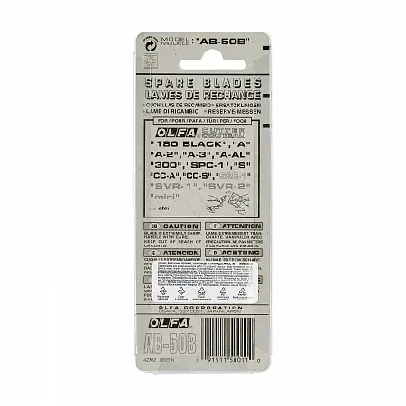 Лезвия OLFA AB-50B, сталь, 9mm, 50шт.